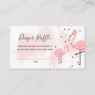 Flamingo Baby Shower Diaper Raffle Ticket Enclosure Card