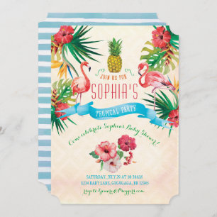 Flamingo Baby Shower Invitation