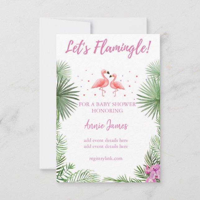 flamingo baby shower invitation (Front)