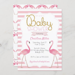 Flamingo Baby Shower Invitation