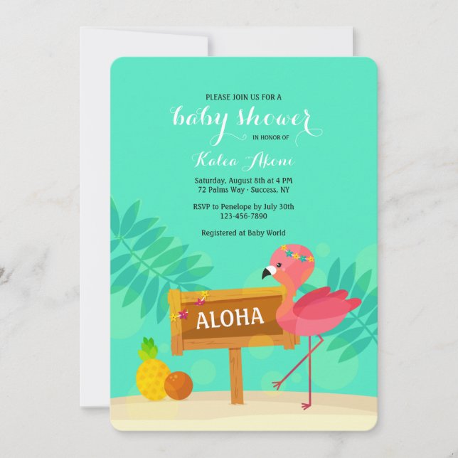 Flamingo Baby Shower Invitation (Front)