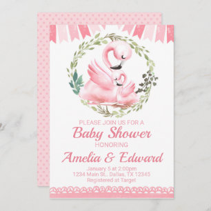 Flamingo Baby Shower Invitation Invite