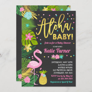 Flamingo Baby Shower Invitation Tropical Shower