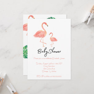 Flamingo Baby Shower Invites