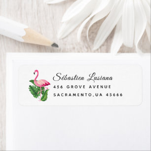 Flamingo  Baby Shower Return Address Label