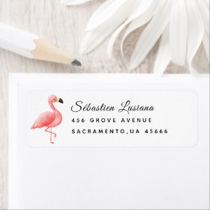 Flamingo  Baby Shower Return Address Label
