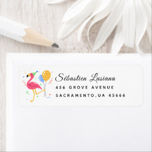 Flamingo  Baby Shower Return Address Label