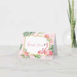 Flamingo Baby Shower Thank You Card
