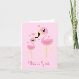 Flamingo Baby Shower Tropical Cute Thank You Card