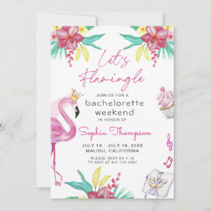 Flamingo Bachelorette Party Invitation