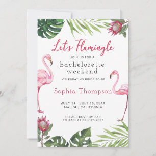 Flamingo Bachelorette Weekend Party Invitation
