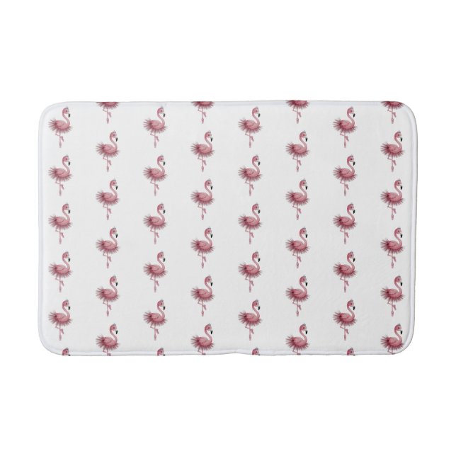 Flamingo Ballet Dancer Bath Mat (Front)