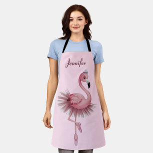 Flamingo Ballet Dancer Personalised Apron