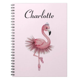 Flamingo Ballet Dancer Personalised Notebook