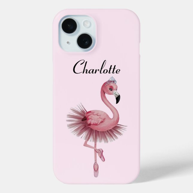Flamingo Ballet Dancer Personalised Phone Case (Back)