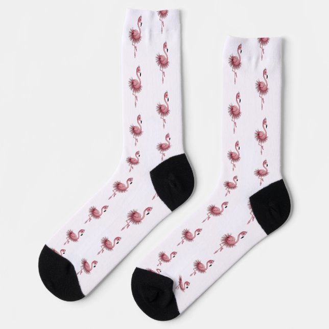 Flamingo Ballet Dancer Socks (Left)