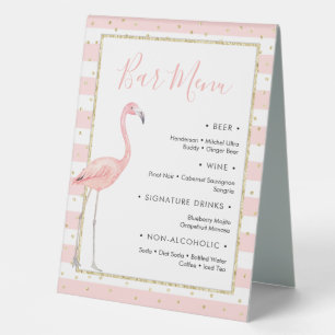 Flamingo Bar Menu double sided Pedestal Sign