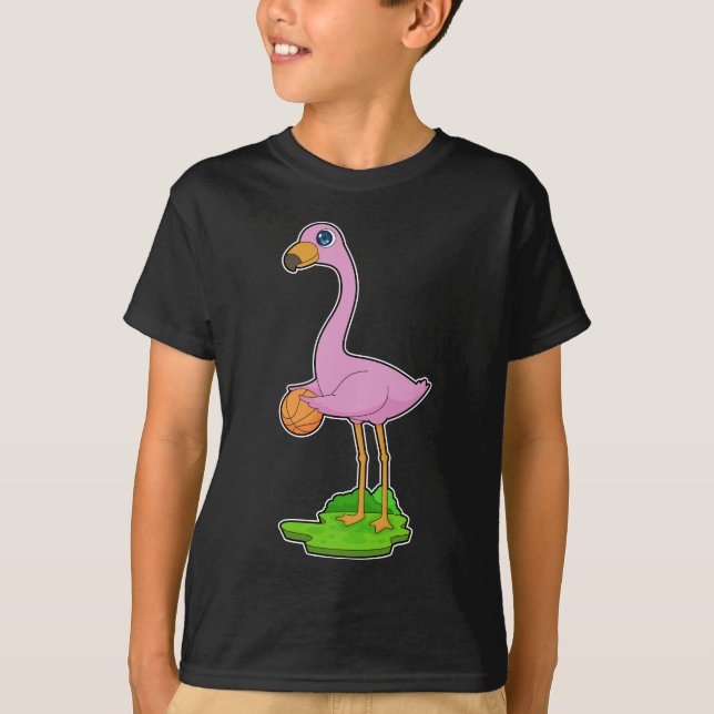 Flamingo Basketball player Basketball T-Shirt (Front)