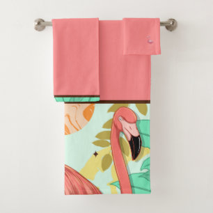 Flamingo Bath Towel Set