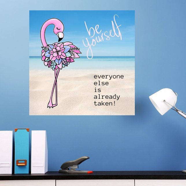 Flamingo Be Yourself Inspirational Quote Poster (Creator Uploaded)