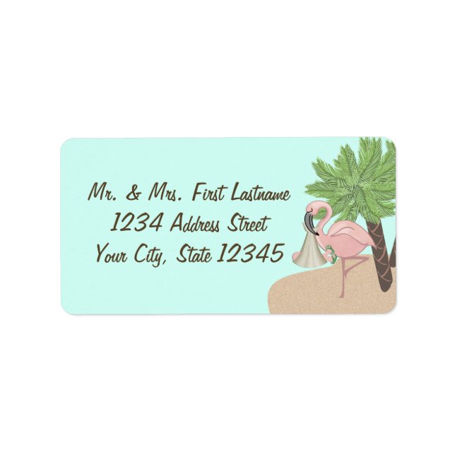 Flamingo Beach Baby with Flip Flops Label (Front)