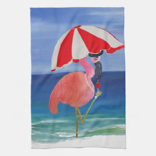 Flamingo Beach Cocktail towel