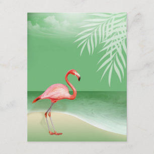 Flamingo Beach Reception Details   jade Invitation
