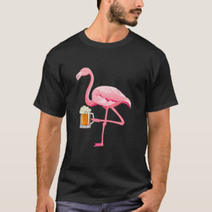 Flamingo Beer Drinking Party Funny Drinkers Flamin T-Shirt