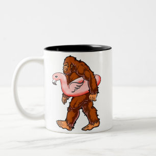 Flamingo Bigfoot Two-Tone Coffee Mug