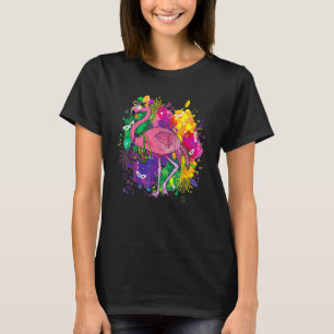 Flamingo Bird Animal Cute Mardi Gras Carnival Funn T-Shirt