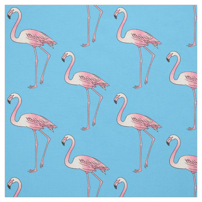 Flamingo bird cartoon illustration fabric (Swatch)