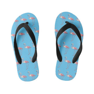 Flamingo bird cartoon illustration  kid's thongs