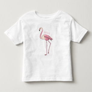 Flamingo bird cartoon illustration toddler T-Shirt