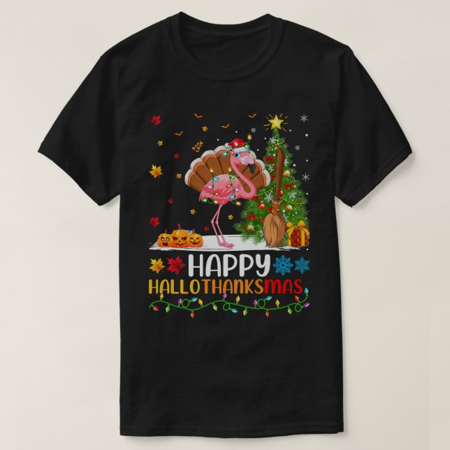 Flamingo Bird Lover Funny Happy Flamingo HelloThan T-Shirt (Design Front)