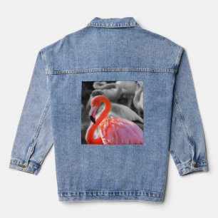 Flamingo Bird Photography Denim Jacket