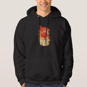 Flamingo Bird Pink Animal Painting Birds Sun Hoodie