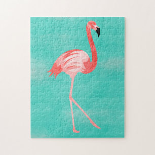 Flamingo Bird Postcard Jigsaw Puzzle