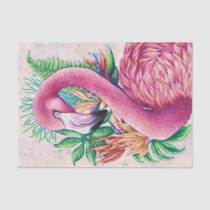 Flamingo Bird Tropical Floral Funny Tissue Paper