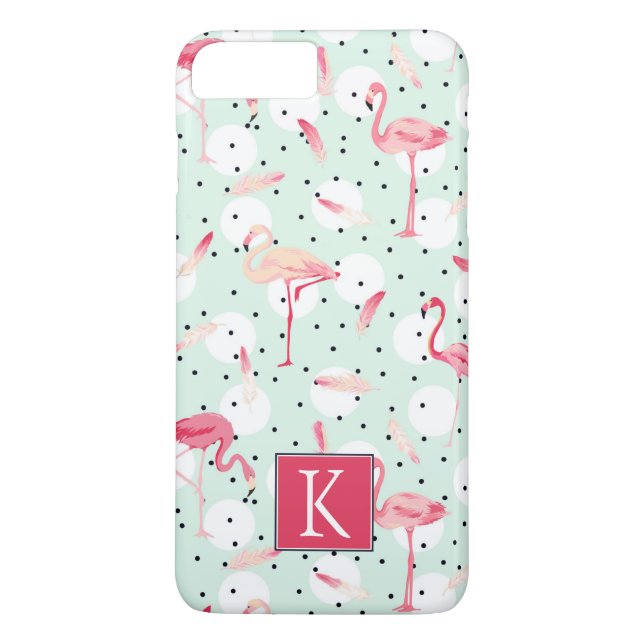 Flamingo Bird With Feathers | Add Your Initial Case-Mate iPhone Case (Back)
