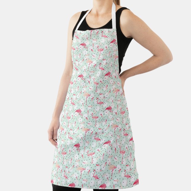 Flamingo Bird With Feathers Apron (Insitu)