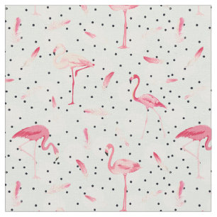 Flamingo Bird With Feathers Fabric