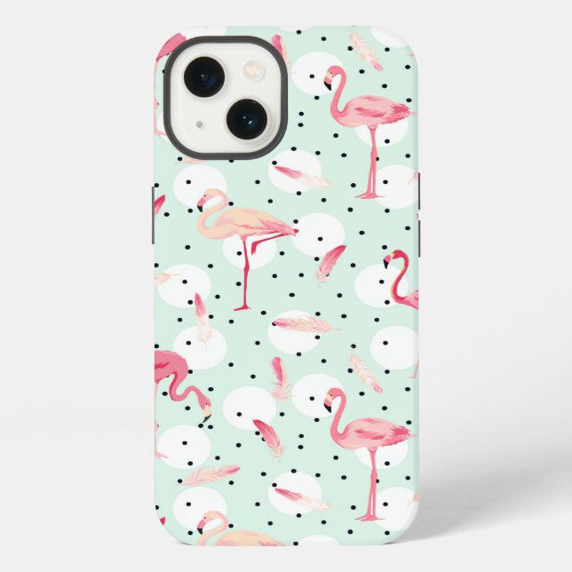 Flamingo Bird With Feathers iPhone Case (Back)