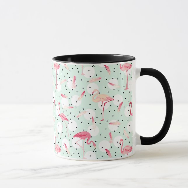Flamingo Bird With Feathers Mug (Right)
