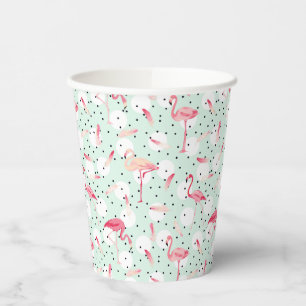 Flamingo Bird With Feathers Paper Cups