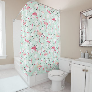 Flamingo Bird With Feathers Shower Curtain