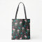 Flamingo Birds 20s Deco Ferns Pattern Black Pink