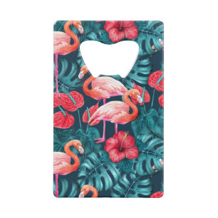 Flamingo birds and tropical garden watercolor