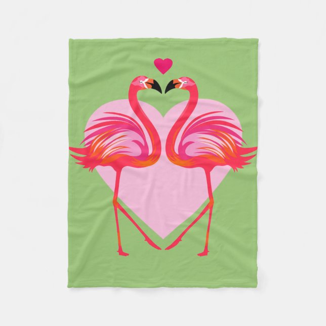 Flamingo Birds Fleece Blanket (Front)