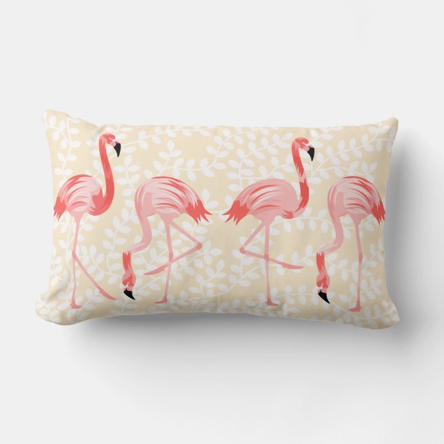 Flamingo Birds Lumbar Cushion (Front)