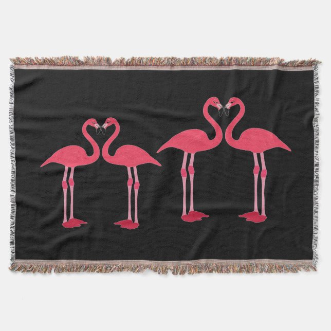 flamingo-birds throw blanket (Front)